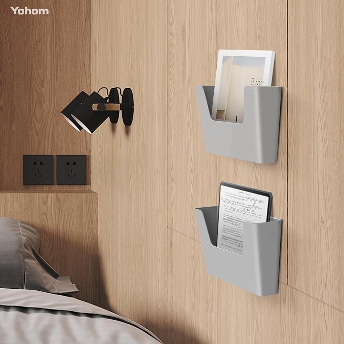 YOHOM Adhesive File Holder Plastic Document Folder Door No Drilling Mount Mail - Image 6