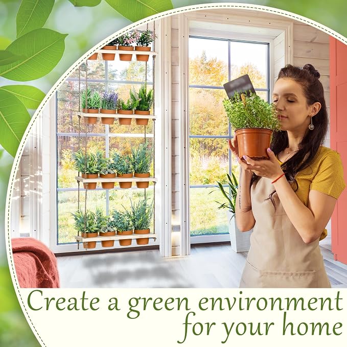 FillTouch 4 Tiered Window Plant Shelves Hanging Herb Planter Indoor Display - Image 5