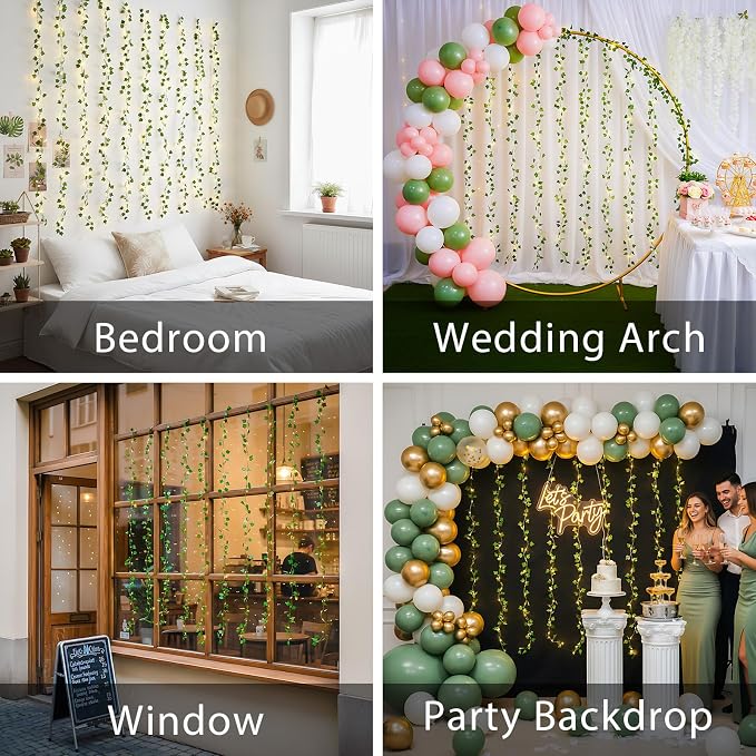 suddus Vines with Lights for Bedroom, 150 LED Fairy Lights with Vines, Ivy - Image 4