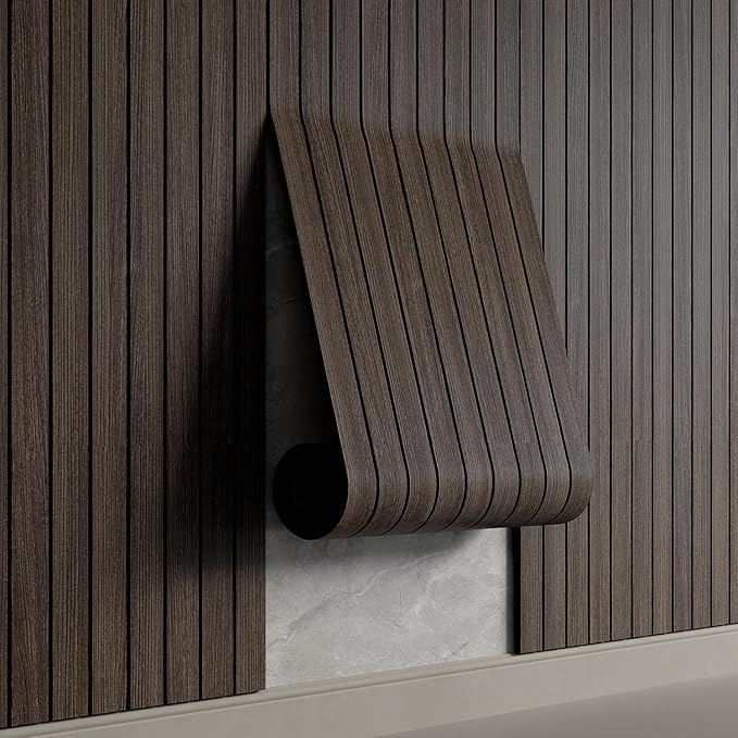 YU LI 3DH Peel and Stick PVC Slat Wall Panel 236"x15.75" Self-Adhesive Thick by YULI3DH