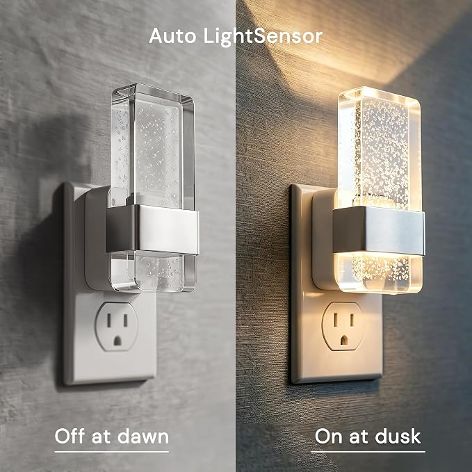 L LOHAS LED Night Light, Dimmable Night Lights Plug into Wall, 2 Pack Acrylic - Image 2
