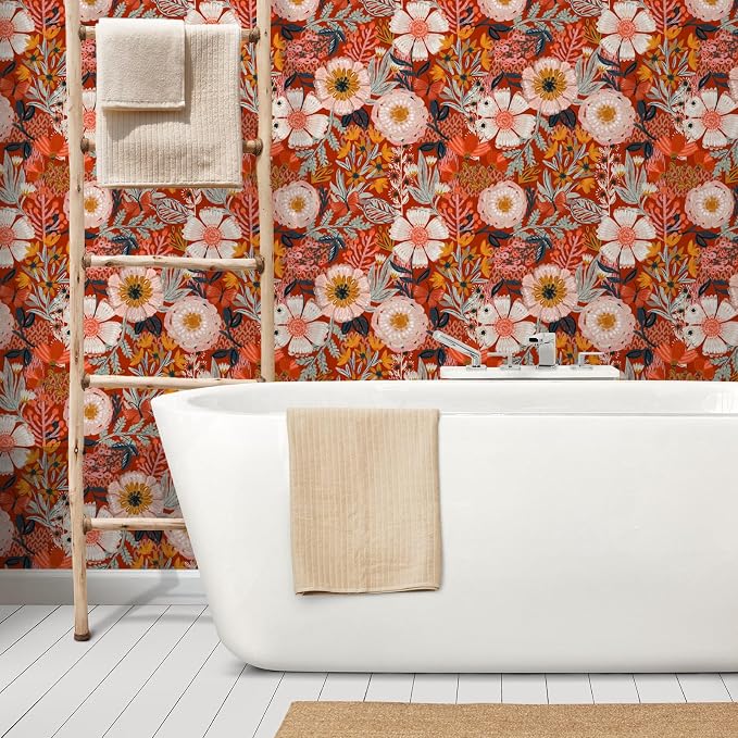 HAOKHOME Boho Peel and Stick Wallpaper Floral Wall Paper Removable - Image 3