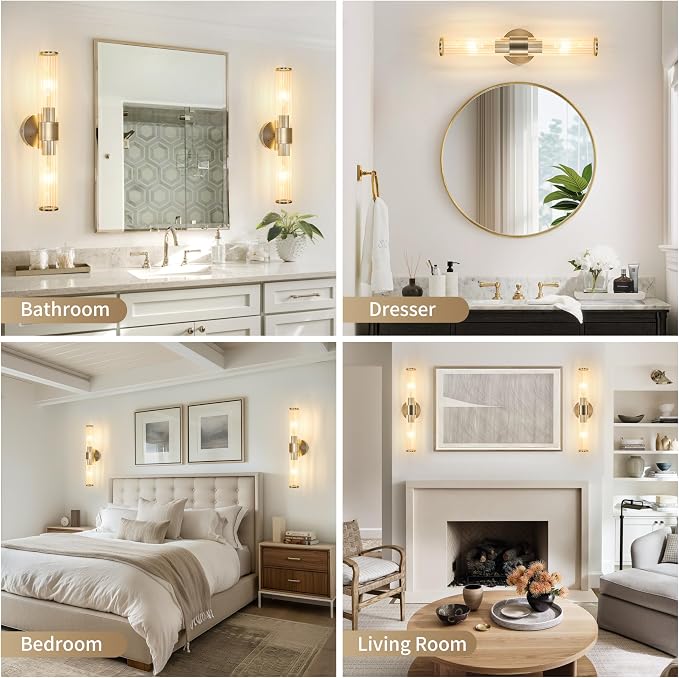 Morauroral Sand Nickel Battery Operated Wall Sconces Set of Two, Rechargeable - Image 7
