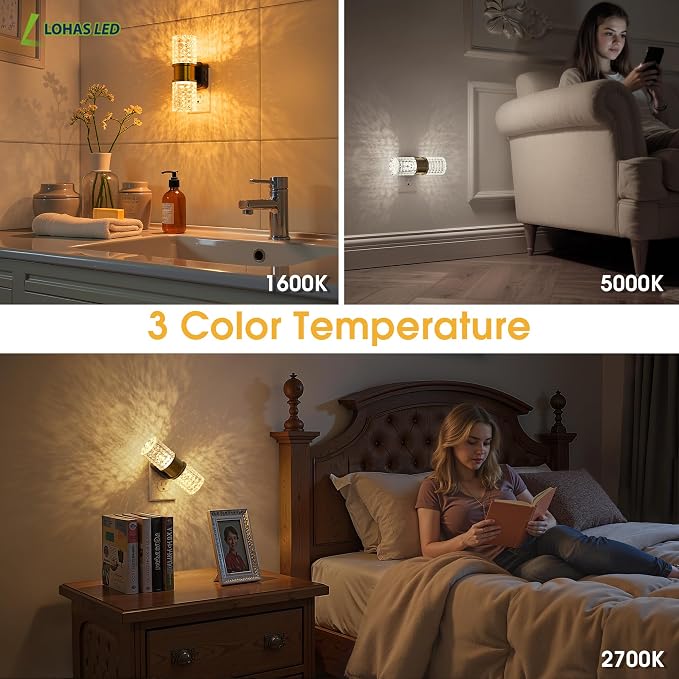L LOHAS LED Night Light, Modern Night Lights Plug into Wall, 2 Pack - Image 6