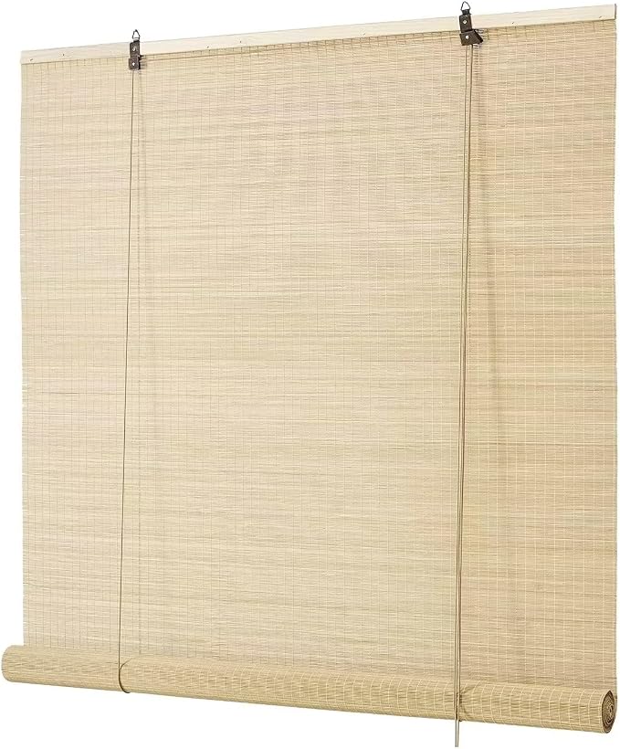 Bamboo Blinds for Interior Windows, Custom Roller Shades for Indoor Window and by BAYUE