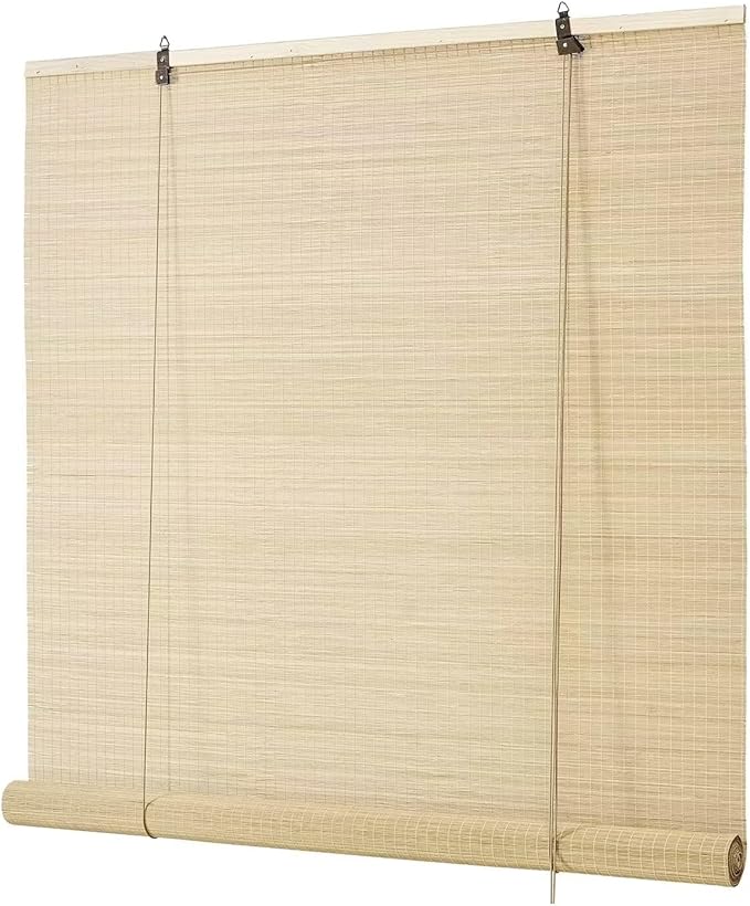 Bamboo Blinds for Interior Windows, Custom Roller Shades for Indoor Window and by BAYUE
