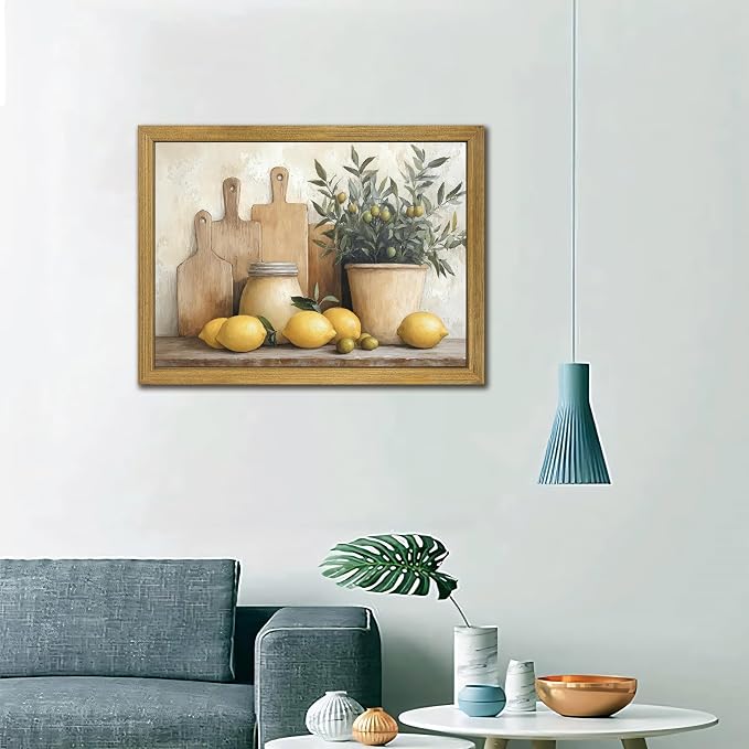Wood Framed Vintage Kitchen Wall Art, Rustic Farmhouse Artwork Canvas Posters - Image 7