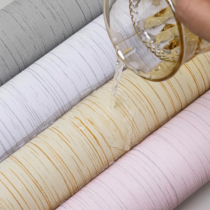 White Grasscloth Peel and Stick Wallpaper A Set of 23.6" X 480" Self-Adhesive - Image 5