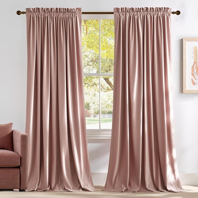 NICETOWN Dusty Pink Velvet Curtains by NICETOWN