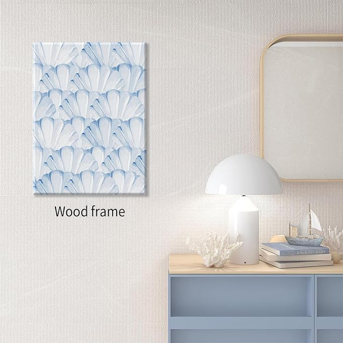 Light Blue Shell Poster Vintage Coastal Cowgirl Wall Art Modern Fashion Preppy - Image 6