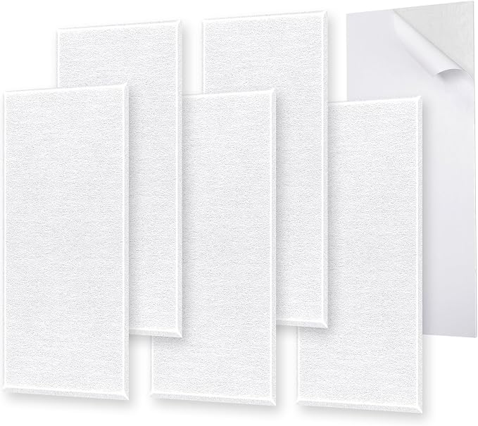 6 Pack Self-Adhesive Acoustic Panels, 15.75" X 31.5" X 0.47" Soundproof Wall by ENSEPST
