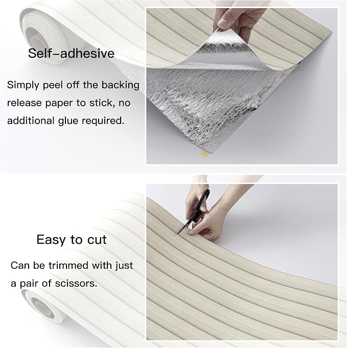 Peel and Stick PVC Slat Wall Panels, Wood Grain Self-Adhesive Soundproof - Image 5