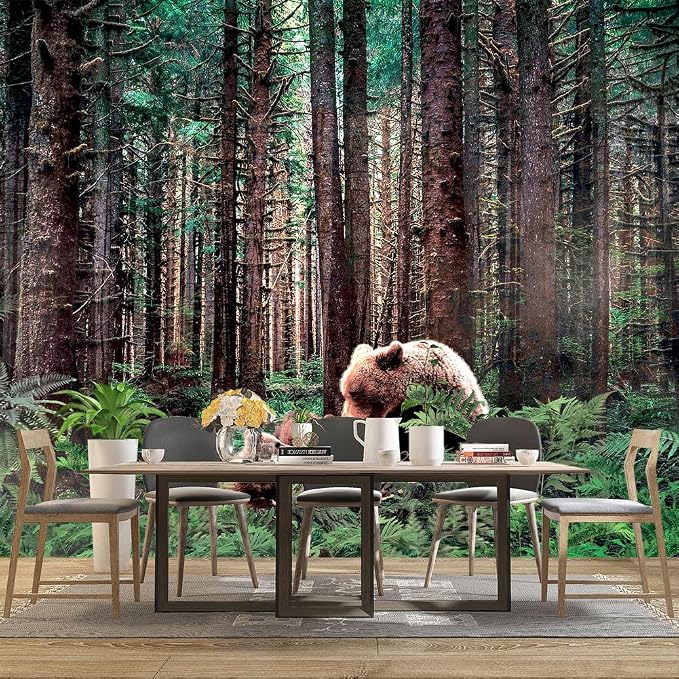 Forest Animals Bear wallpeper Kids Bedroom Woods wall Mural - Image 3
