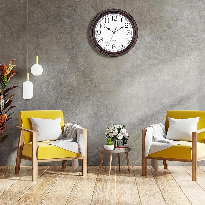 Foxtop 12 Inch Wall Clocks Battery Operated Silent Non-Ticking Classic Vintage - Image 8