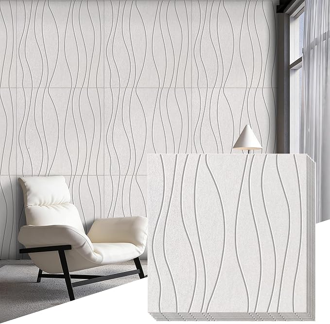 6 PCS Acoustic Panels, 23.6x23.6'' Self-Adhesive Soundproof Wall Panels by PERPE