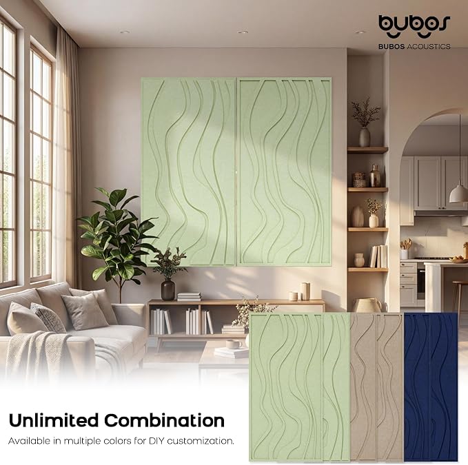 BUBOS 4 Pack Large Acoustic Panels, Total-Size 47.2 x 23.6 Inches Soundproof - Image 6