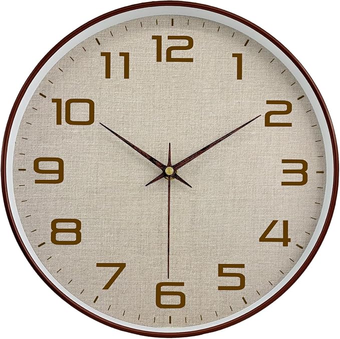 Woodgrain Wall Clocks Battery Operated 12 Inch by MABPEDO