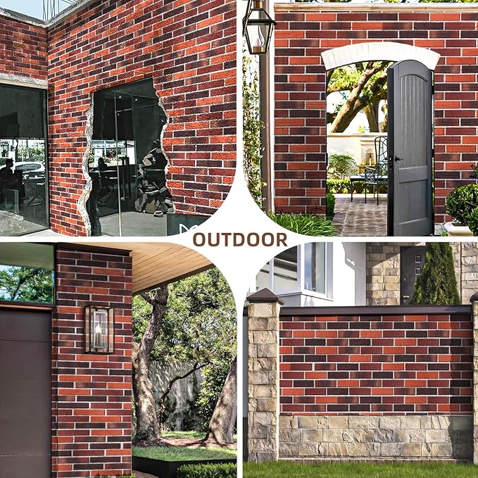 76pcs Red Thin Brick Veneers, Curlable Red Brick Tiles, DIY Accent Walls - Image 7