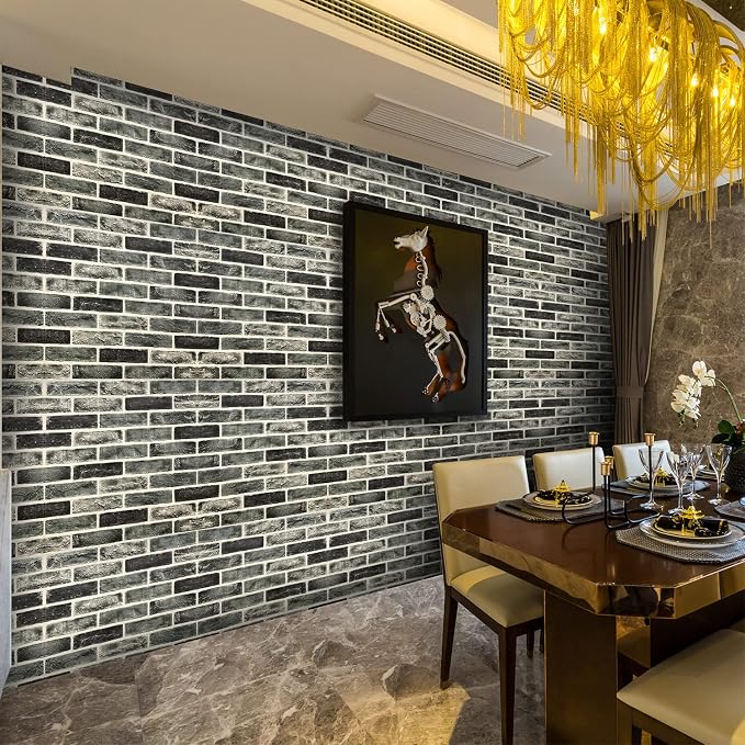 20-Pack 104 Sq.Ft 3D Wall Panels Peel and Stick 3D Faux Brick Wallpaper Peel - Image 3