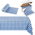 Kochorie 54 Inch x 300 Ft Blue Checkered Plastic Table Cloth Roll Disposable by Kochorie