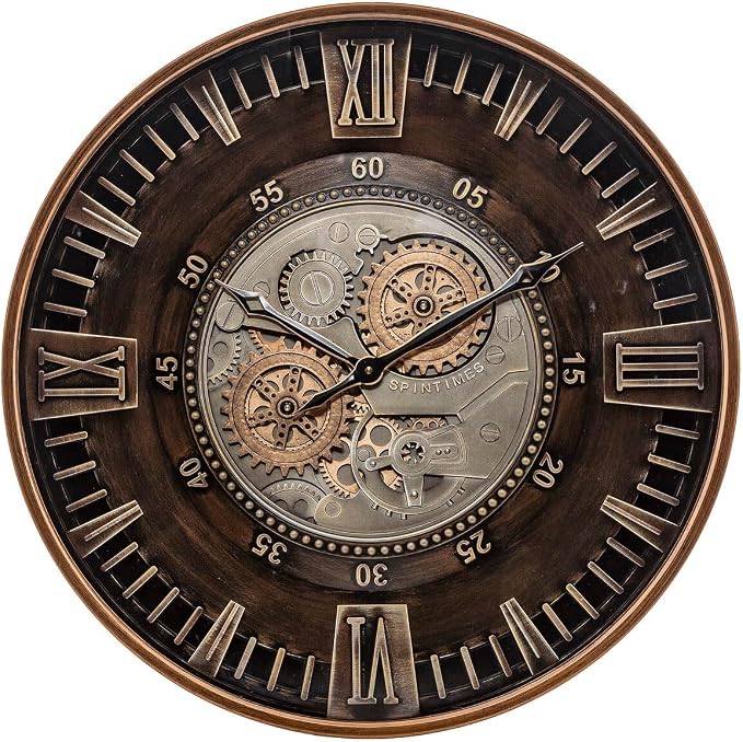 CLXEAST 24 Inch Large Moving Gear Wall Clock - Image 2