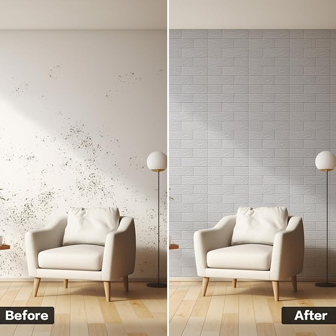 10PCS 3D Wall Panels Peel and Stick Foam, Self-Adhesive Decorative 3D Brick - Image 5