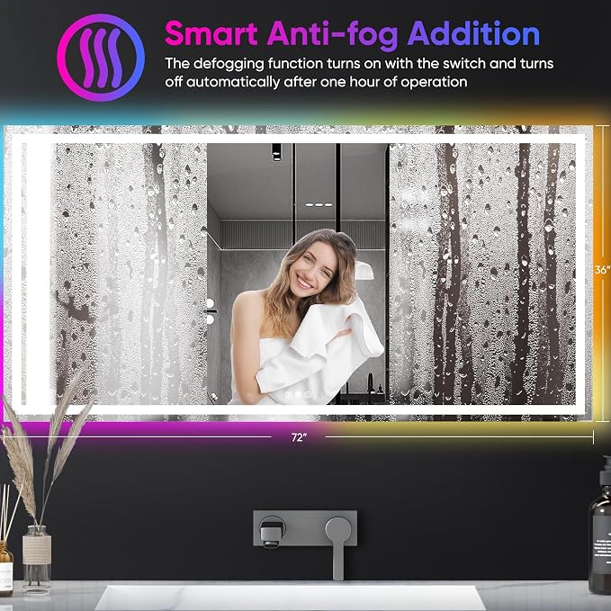 Antok 36"x 72" LED Bathroom Mirror - Image 6