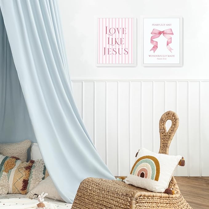LARTSFRO Coquette Pink Bow Jesus Wall Art Decor Posters, Inspirational Bible - Image 4