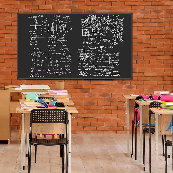 Lockways Magnetic Chalkboard 72 x 40 Inches, Aluminum Frame Large Blackboard - Image 4