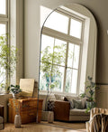 GLSLAND-34 x76 Arched Full Length Mirror-Oversize Floor Mirror Aluminum Alloy by GLSLAND