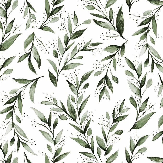 Livebor Green Leaf Wallpaper Peel and Stick Olive Leaf Contact Paper 17.7inch x by LiveborDirectWallpaper