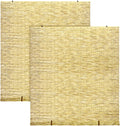 DoubleFill 2 Pcs Bamboo Shades Outdoor Reed Roll up Blinds 48" W x 72" H by DoubleFill