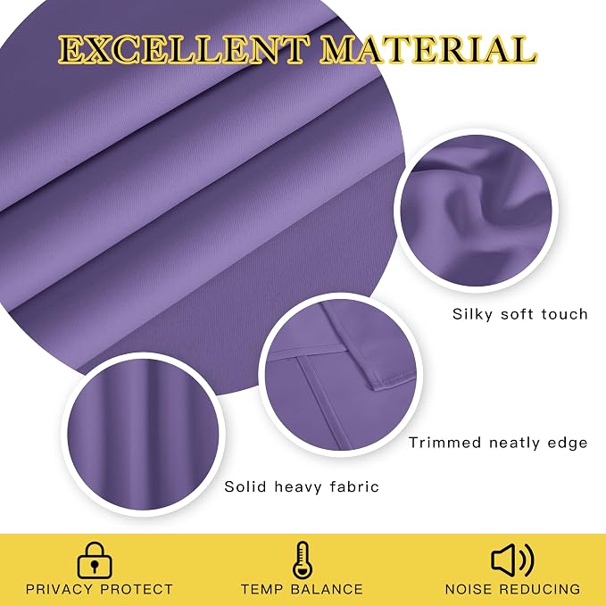 NICETOWN Blackout Curtains 63 inches Long - Image 2