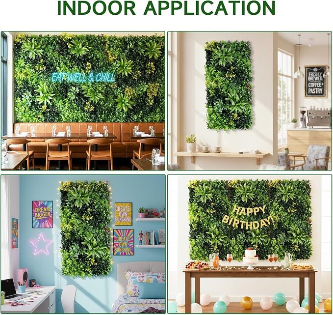 40" x 20" 3D Artificial Grass Wall Panel, UV Resistant Greenery Backdrop - Image 7