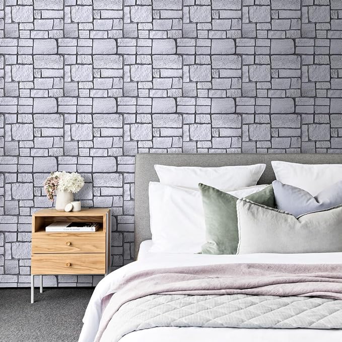 Commomy 3D Faux Stone Wall Panel Peel and Stick Wall Tiles - Image 2