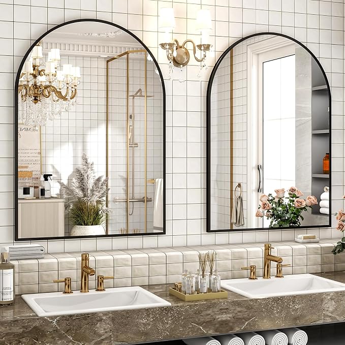 XRAMFY 30x38 Inch Arched Bathroom Mirror - Image 3