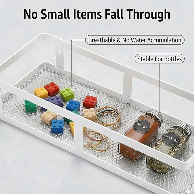 PUSDON 2-Pack Minimalist Shower Caddy Wall Mount, Open Frame Bathroom Shelf - Image 6