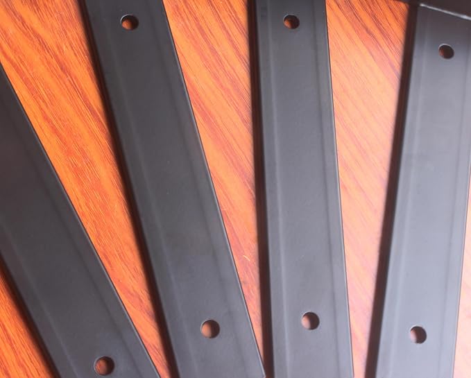 2 Pack - 8 inch Black Hidden L Shelf Bracket Iron Floating Shelf Brackets - Image 6