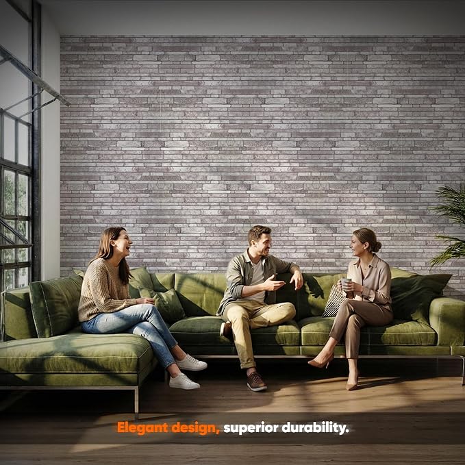 IZODEKOR 3D Wall Panels Brick Effect, Wall Cladding, Indoor&Outdoor, Stone Look - Image 2