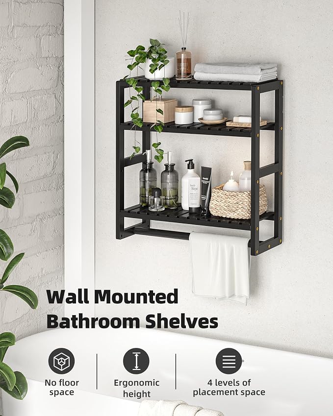 Galood Bathroom Shelves Towel Racks Over Toilet Storage - Image 3