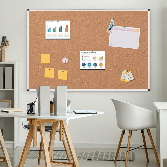 Extra Large Cork Bulletin Board 60" X 48", Wall Mounted Notice Pin Board - Image 3