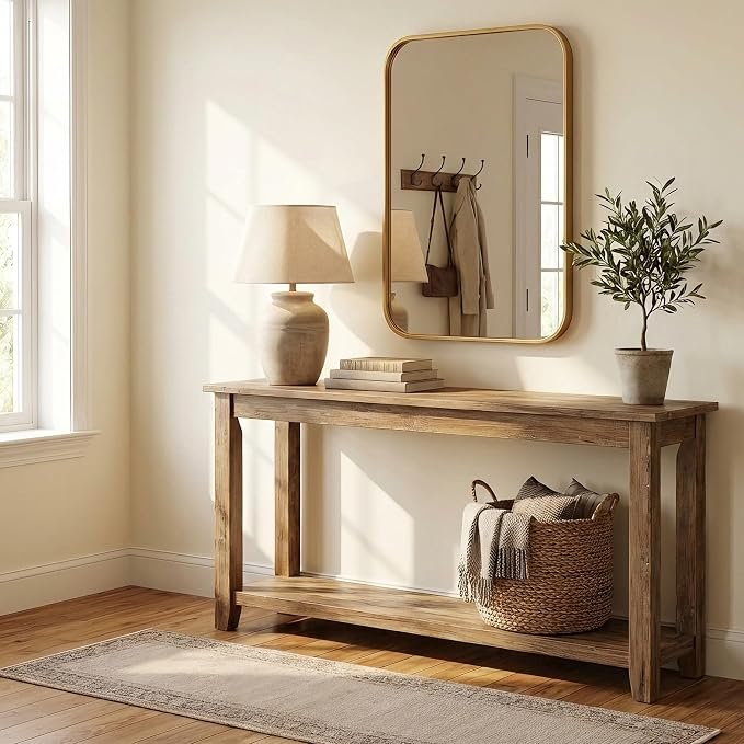 2-Pack 24x36 Inch Matte Gold Bathroom Vanity Mirrors | Flush Mount Deep Set - Image 9