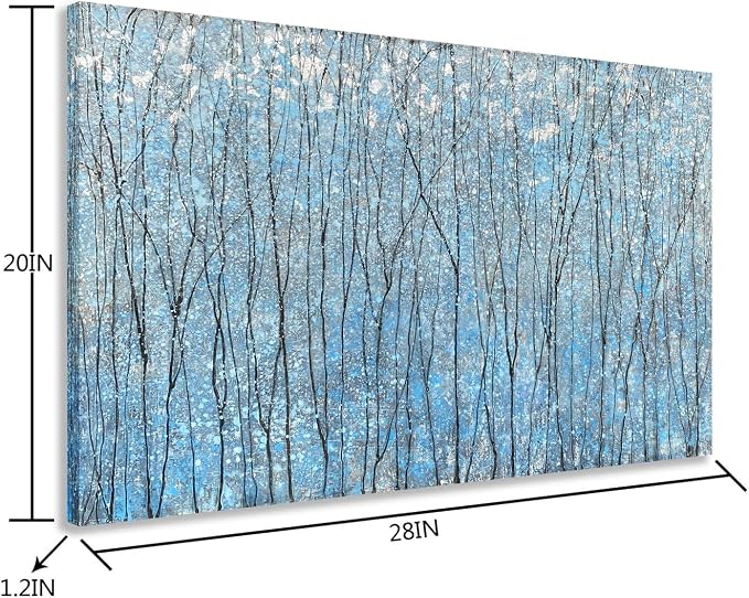 Yihui Arts Blue Tree Canvas Wall Art - Image 2