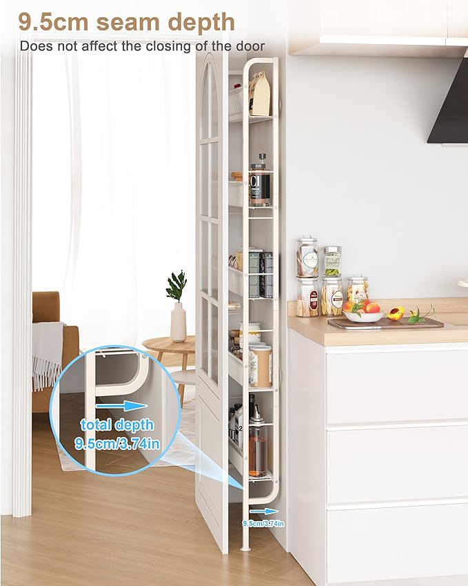 UMDONX Behind The Door Bathroom Shelf Narrow 5-Tier, Space-Saving Slim Storage - Image 3