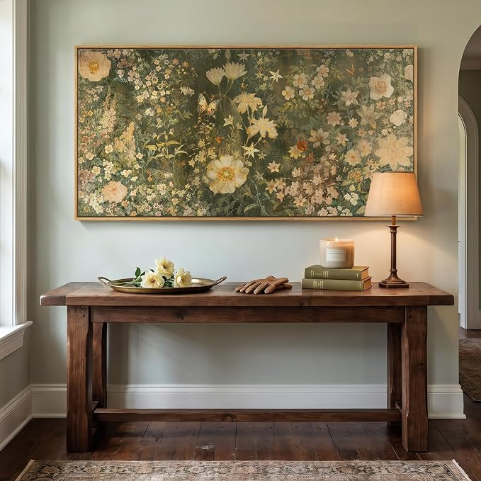 Large Framed Vintage Botanical Wall Art - Image 4