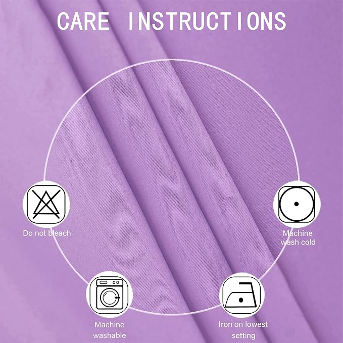 LEMOMO Lavender Blackout Curtains 38 x 63 Inch Length/Set of 2 Curtain - Image 4