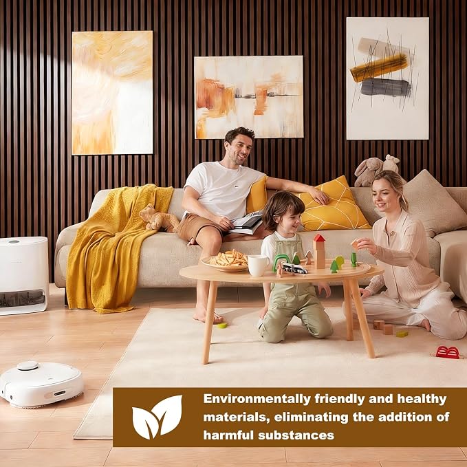 Wood Slat Acoustic Panels, 4 Pack 94.5"x7.9" 3D Wall Panels, Modern Fluted - Image 7