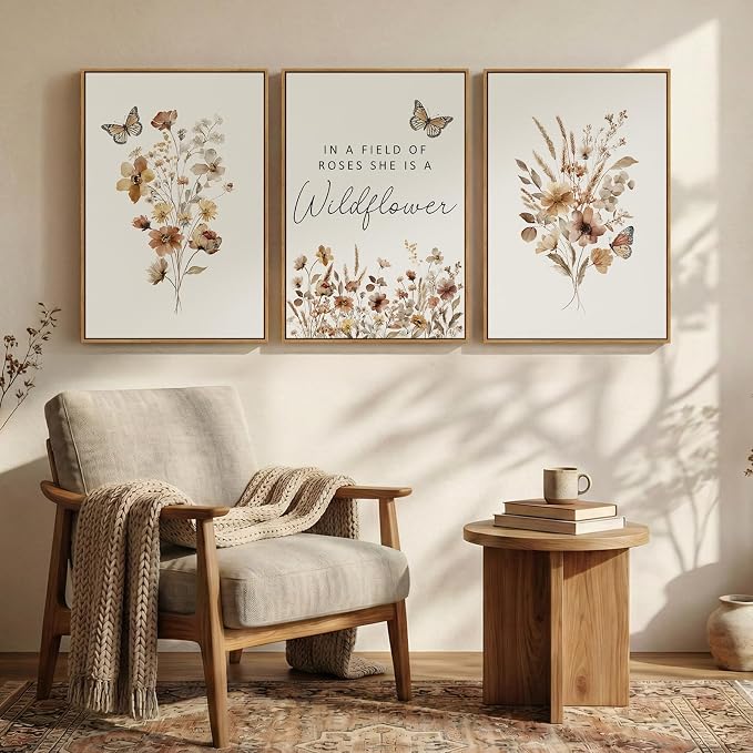 Framed Vintage Wildflower Canvas Wall Art - Image 6