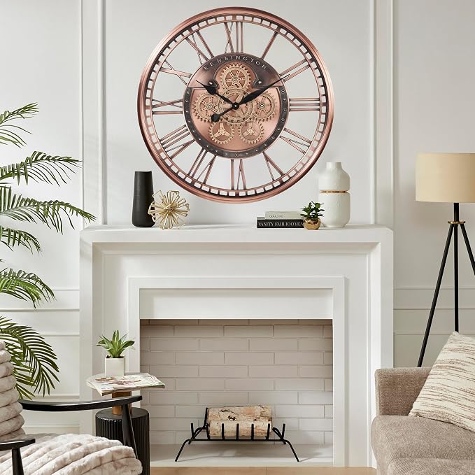 CLXEAST 28 Inch Oversized Large Moving Gears Wall Clock, Industrial Vintage - Image 5