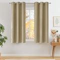 NICETOWN Short Faux Linen Oatmeal Blackout Curtains 63 inches Long by NICETOWN